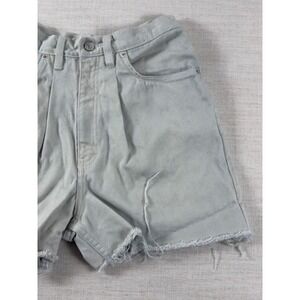 Basic Equipment Vintage High Waisted Distressed Denim Shorts Sage Green Size 8